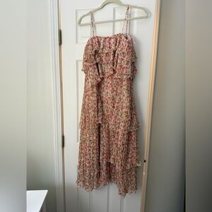 Something Navy Floral Pleated Dress